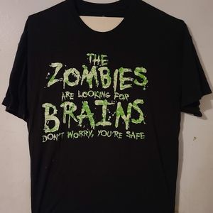 Another Zombies eat brains and you're okay black short sleeve t-shirt